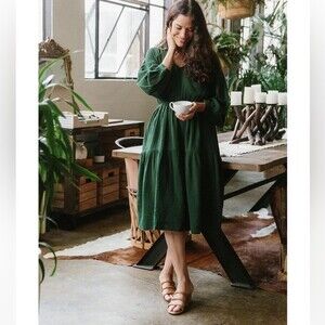 Suunday The Sara Midi Dress in Kombua Green XL